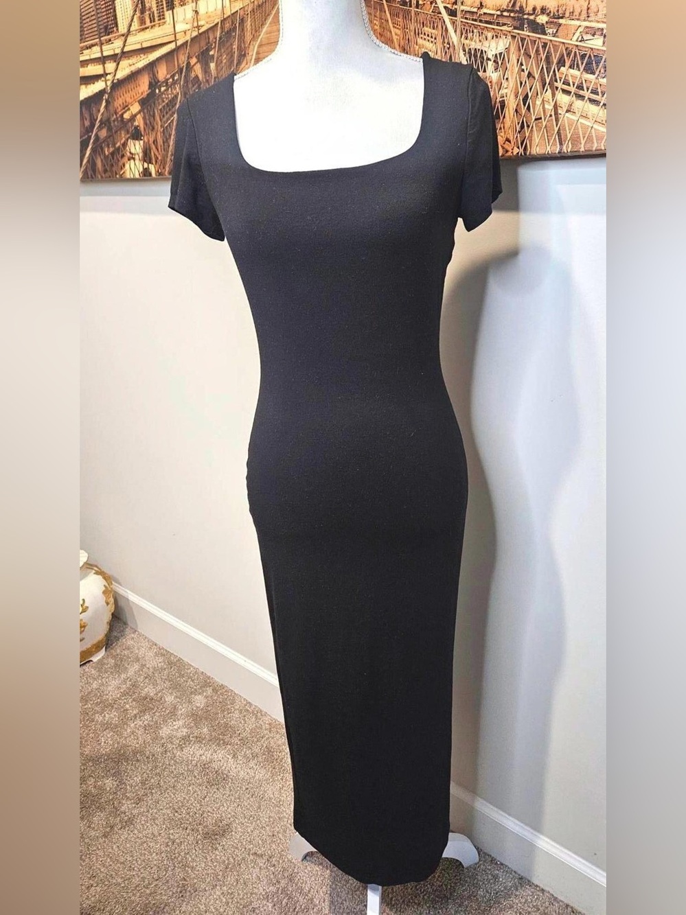 See You Monday Black bodycon dress- -XXS